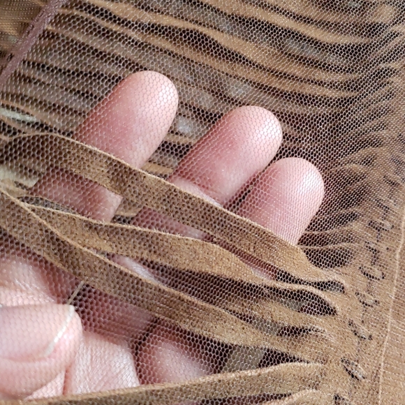 Natto leather shredded slashed mesh fringe  jacket - Picture 7 of 12